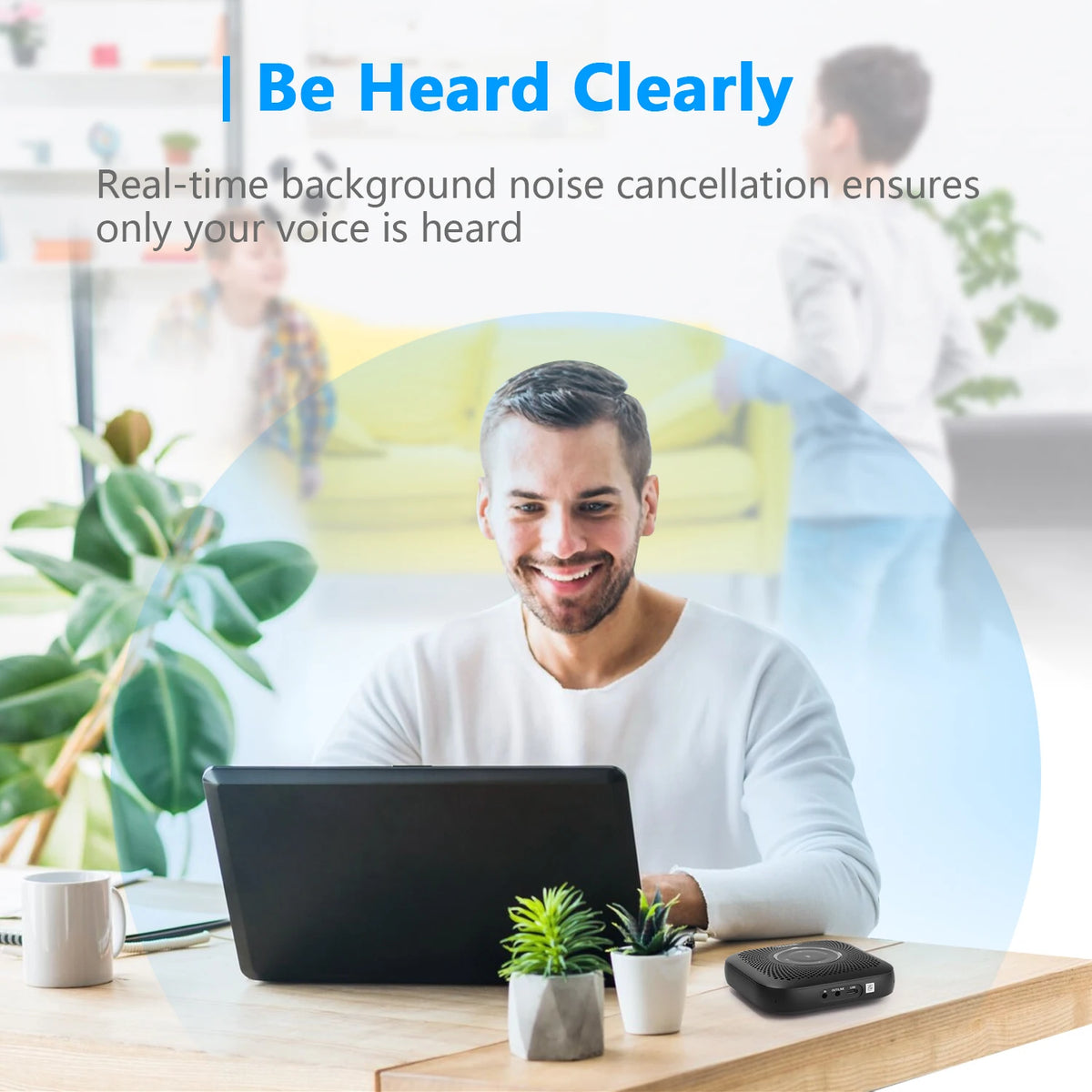 BOYA Blobby Pro Bluetooth Speakerphone with 4 Mics Noise Reduction USB Conference Microphone for Meeting Online Classe Streaming