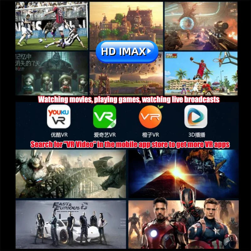 AR-X VR Glasses Virtual Reality 3D Glasses HD IMAX Game Cardboard VR Headset For 4.7-6.3&quot; Smartphone Foldable Enhanced VR Helmet