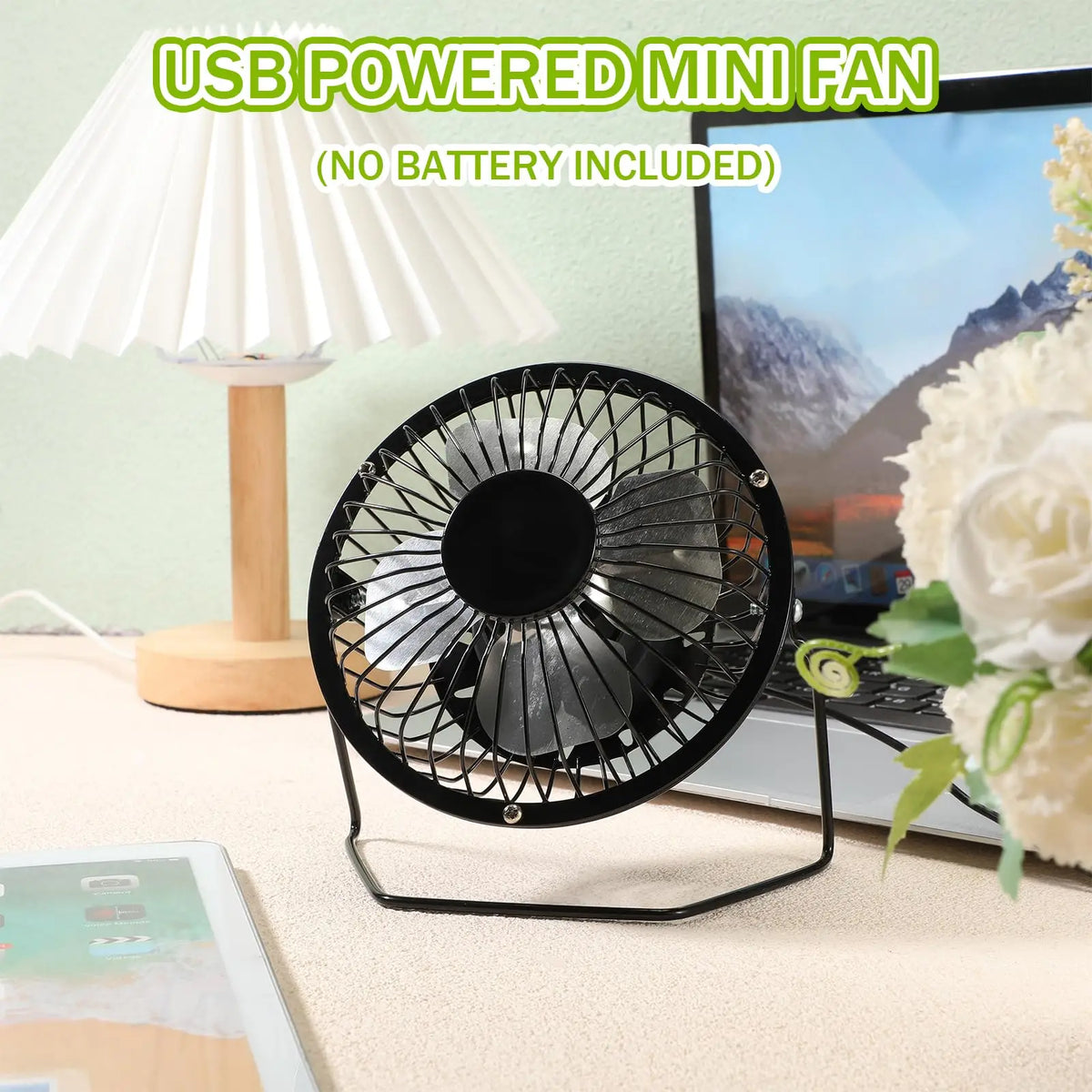 4Pcs 4 Inch Wired Portable Flexible Desk Desktop Mini USB Fan - Stereotech