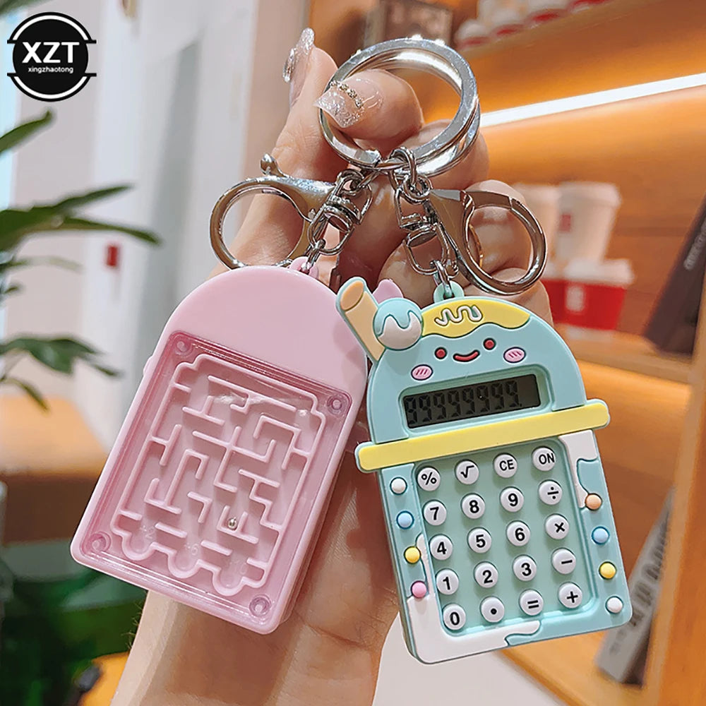 1PCS Kawaii Mini Calculator Maze Pocket Calculator Portable Key Ring 8 Digits Display Boy Girl Gift High Quality - Stereotech