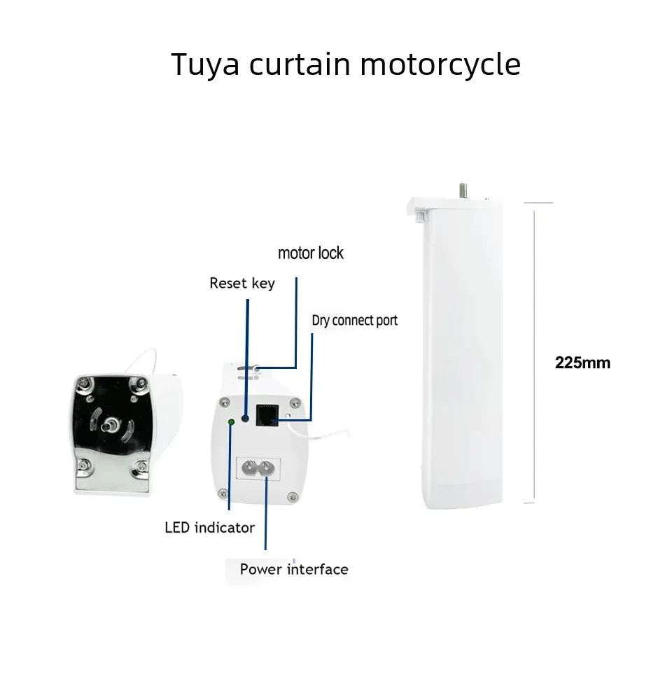 Tuya  wifi Electric Smart curtain Motor Motorized Customized Track Rod Support Alexa Google Assist yandexAlice Remote Control - Stereotech
