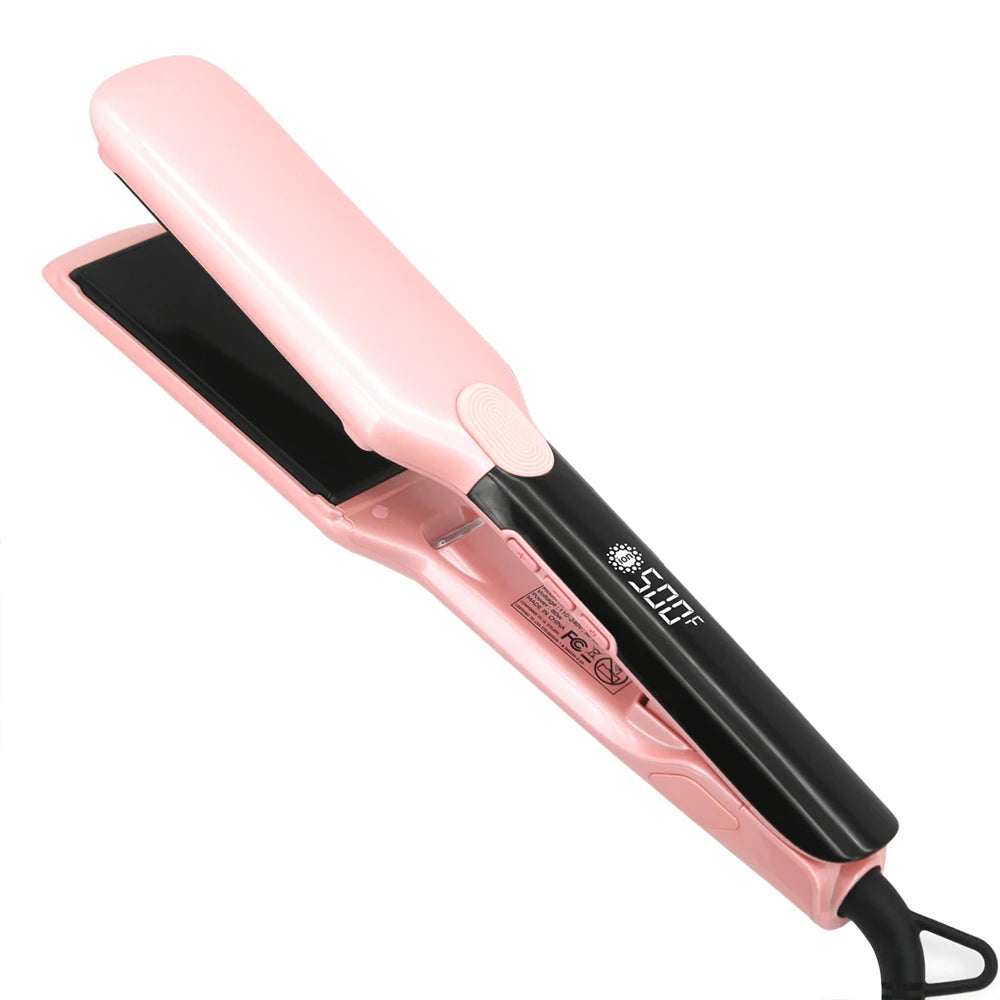 Professional Hair Straightener Keratin Treatment Wide Plate 500°F Hair Flat Irons For Frizzy Hair Recovers Damage 110-240V