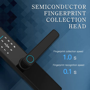 PHIPULO New Tuya APP Smart Door Lock Digital Electronic Lock Smart Home Wooden Door Lock Biometric Fingerprint