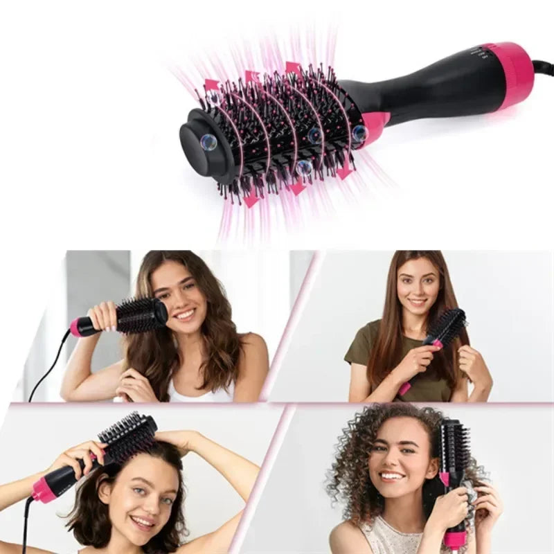 4 In 1 Hot Air Brush Styling Comb One-Step Heating Comb Hair Straightening Brush for Straight Curly Professional Hair Dryers