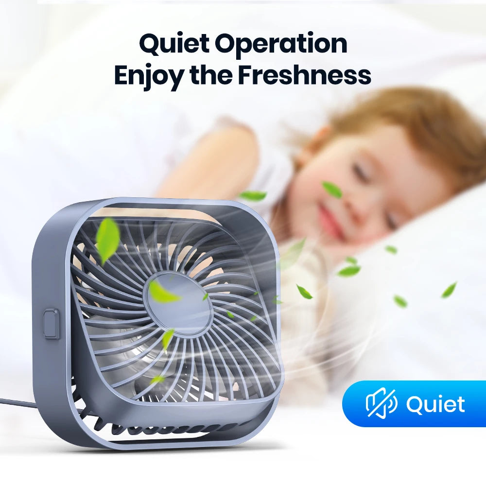 360°Rotatable Standing Portable Fan USB Desk Fan - Stereotech