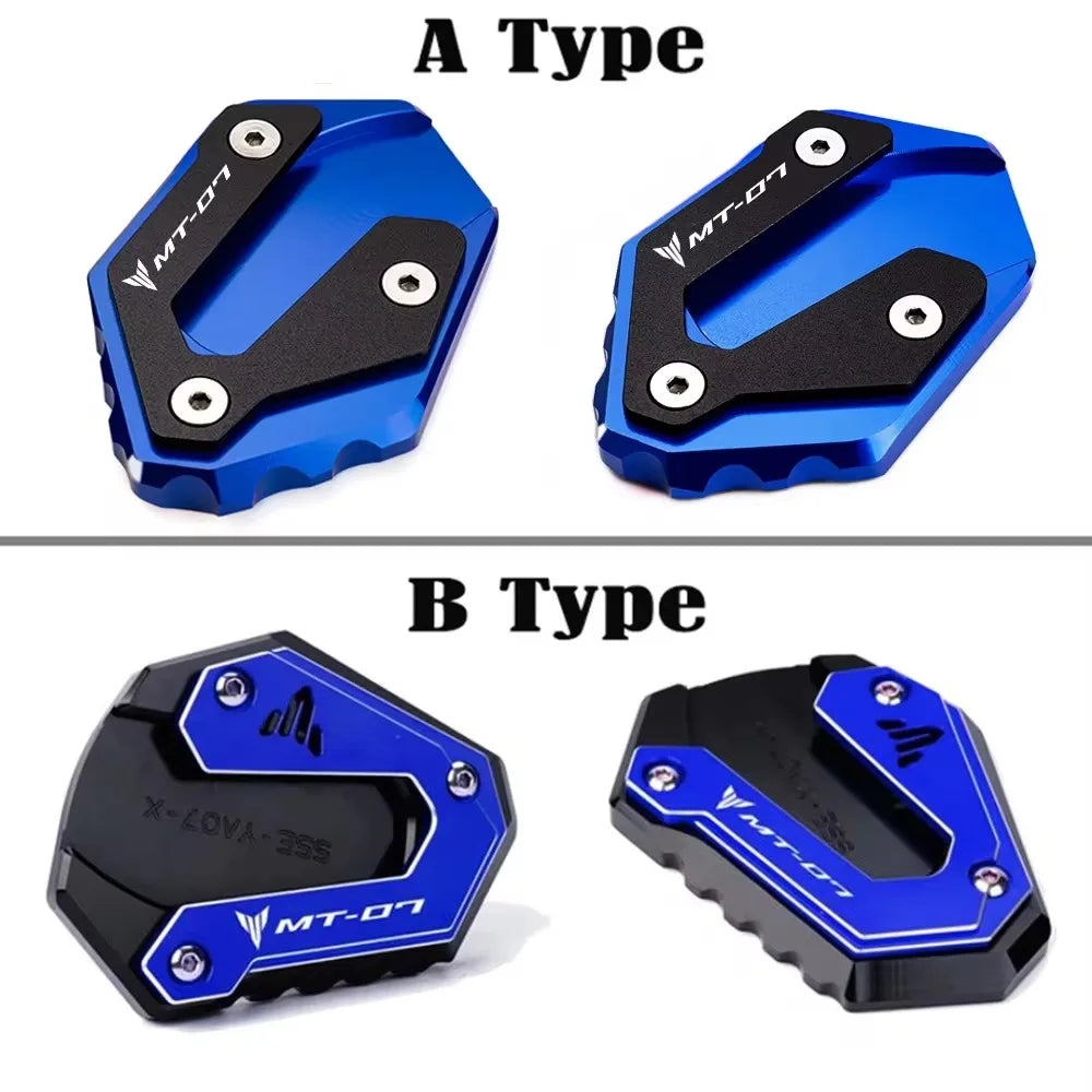 For yamaha MT07 MT-07 mt07 2014-2021 2022 2023 2024 motorcycle Side Stand Enlarge Kickstand Extension Plate Pad key chain ring
