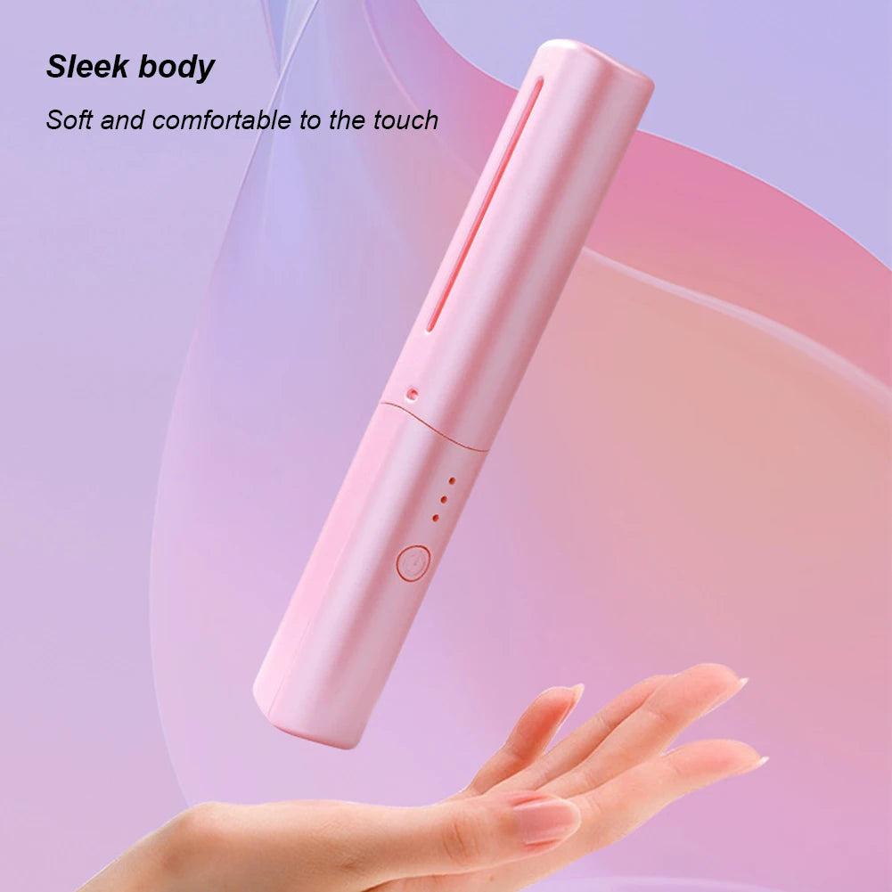 Professional Wireless Hair Straightener Curler Comb Lazy Hair Hot Comb USB Rechargeable Straightening Brush Hair Styling Tools - Stereotech