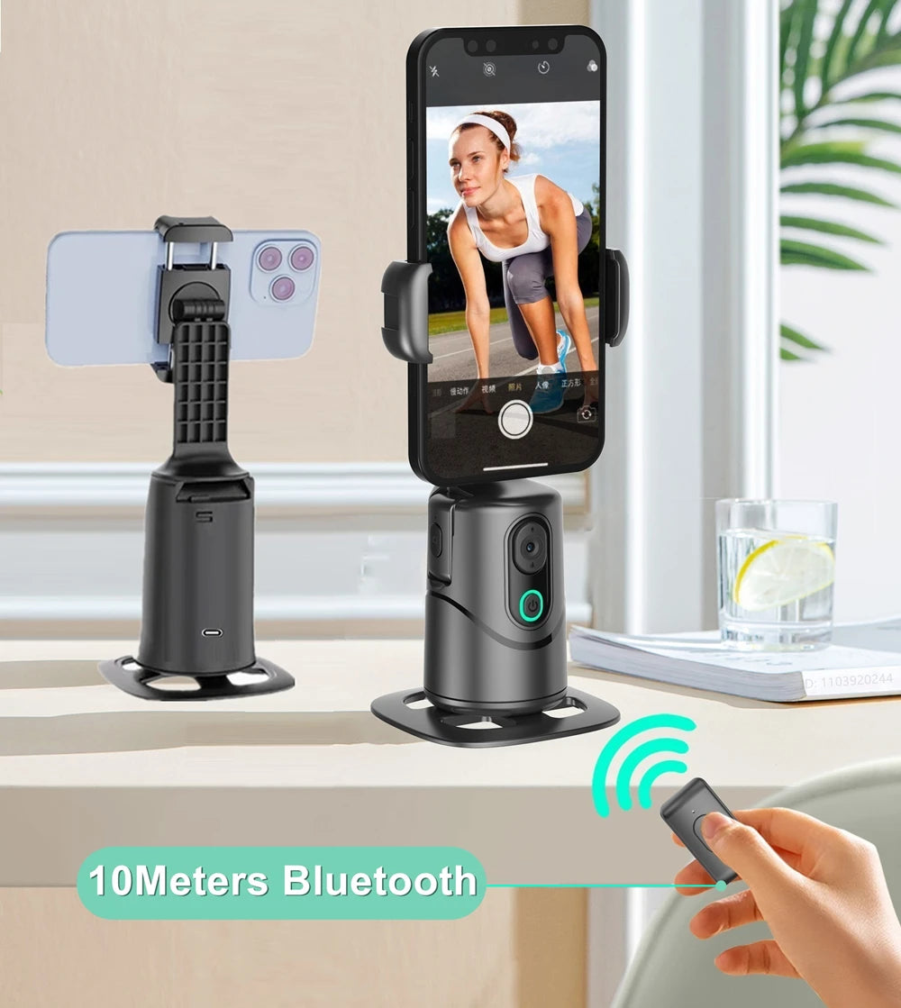 Smart Auto Face Tracking Gimbal Stabilizer 360°Rotation Selfie Stick Tripod with Gesture Control for Mobile Smartphone Camera - Stereotech