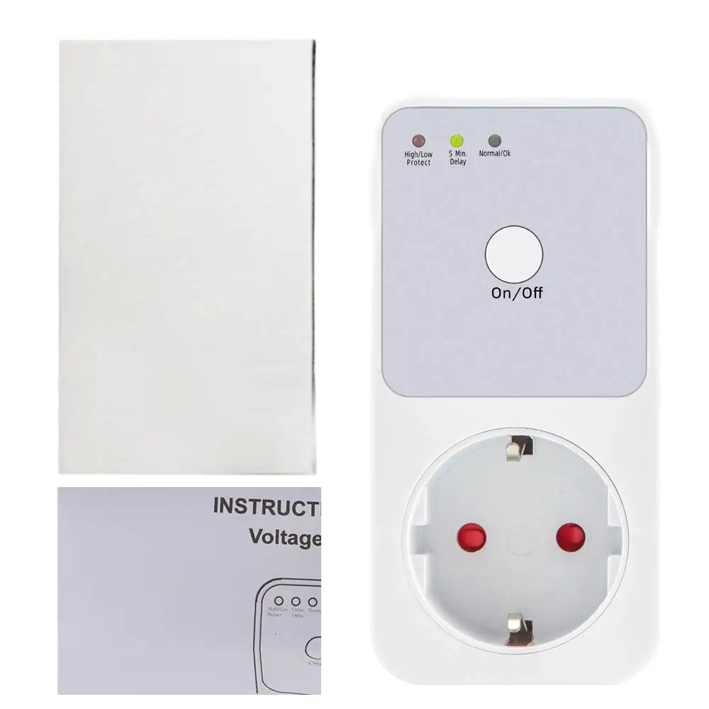 Automatic Voltage Protector Socket Switcher VAC 220V Power Surge Safe Protector EU FR UK US Plug Socket Refrigerator Protect