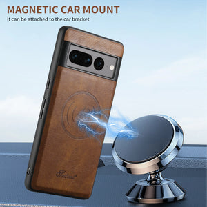 Luxury PU Leather Business Wallet Phone Case For Google Pixel 8 7 6 Pro 6A 7A  8A Magnetic Wireless Charging Card Holder Cover
