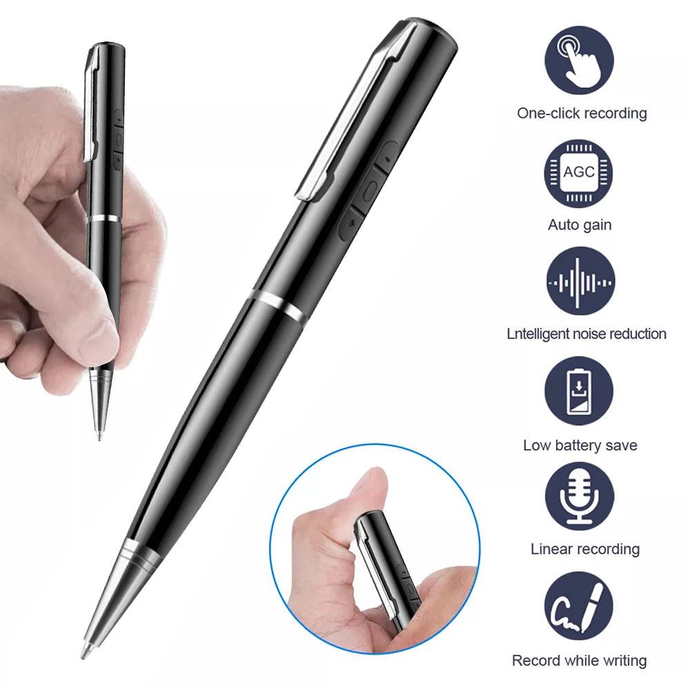 Digital Activated Pen 360 Sound Audio Activated Dictaphone Recording Device Voice Controlled Audio Recorder Pen for Meetings