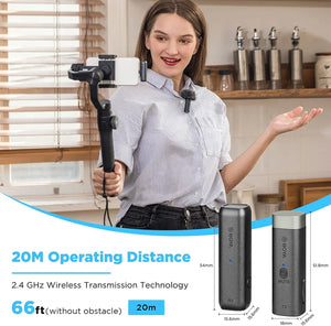 BOYA BY-WM3 Wireless Lavalier Lapel Microphone for iPhone Android DSLR Camera Laptop Computer Gaming Youtube Recording Streaming