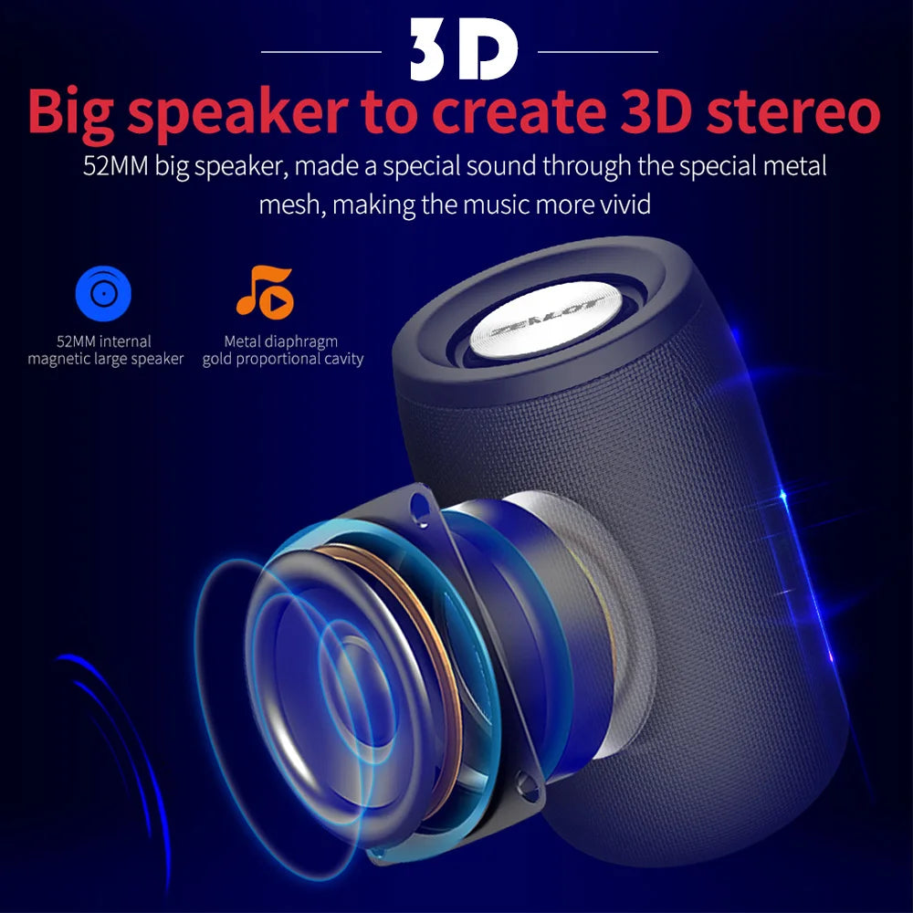 ZEALOT S32 Portable Bluetooth Speaker Wireless Subwoofer 3D Bass Stereo Support Microphone Micro SD Card AUX Play