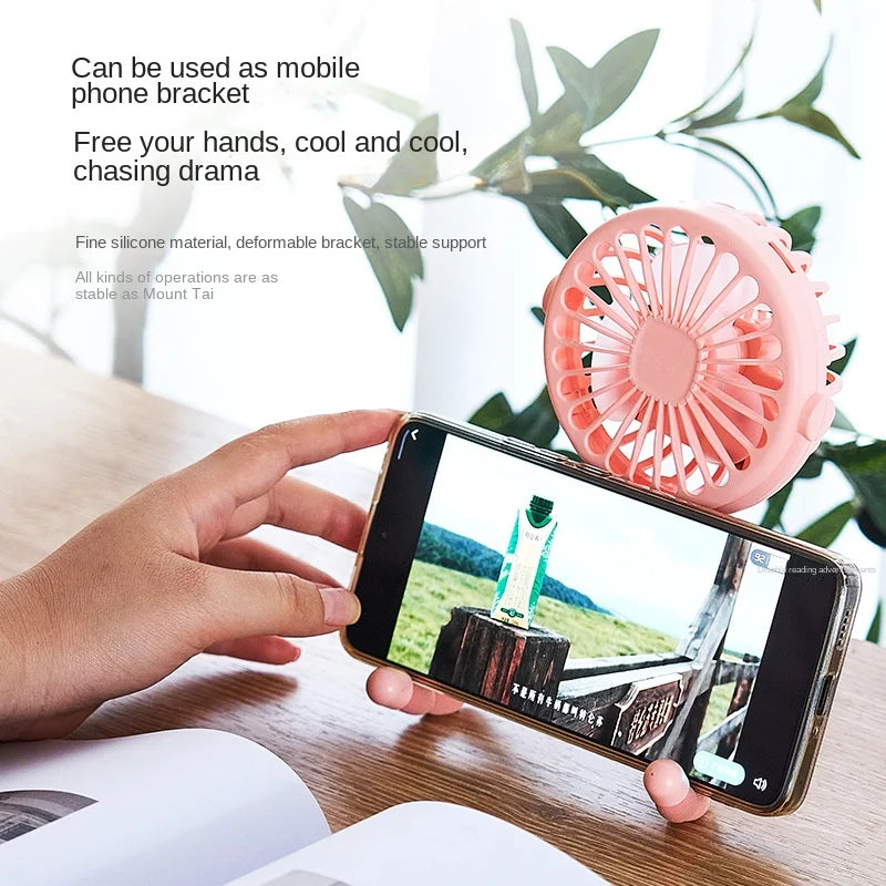 Baby Stroller Electric Fan Hand Rechargeable Portable Small Folding Fans Mini Ventilator Silent Table Outdoor Cooler Neck Fan - Stereotech