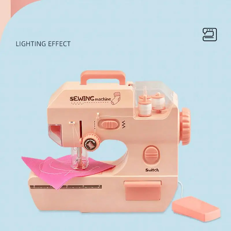 Portable Sewing Machine Mini Household Electric Sewing Machine With Presser Foot Pedal Home Crafting Mending Tools Toys For Kids