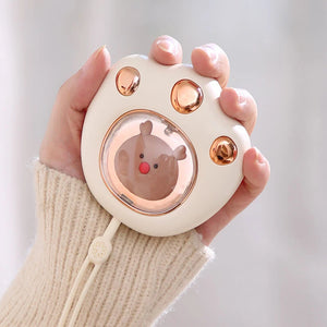 Mini Winter Reusable Hand Warmer USB Rechargeable Fast Heating Cute Cat Paw Hand Warmer Instant Heating Pack Cold Winter