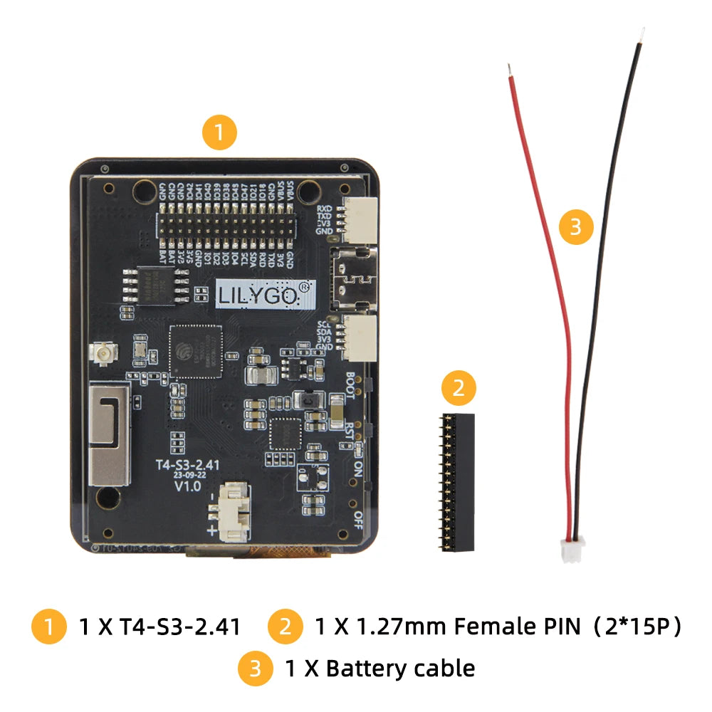LILYGO® T4-S3 ESP32-S3 2.41 inch AMOLED Touch Display Development Board RGB Screen Dual-Core LX7 Microprocessor WIFI Bluetooth