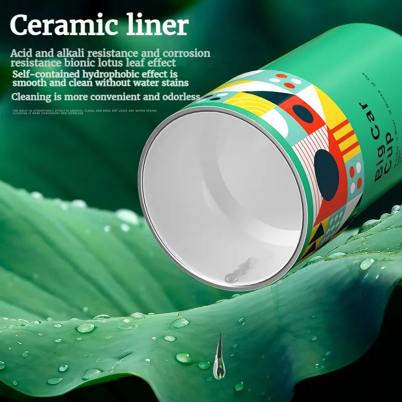 Ceramic Liner Coffe Mugs Smart Thermos with Digital Screen Insulated Water Cups Portable Tumbler Leakage-proof Thermal Cups