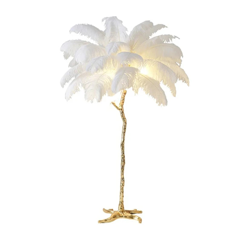 Living Room Led Floor Lamp Interior Reading Bedroom Room Light Ostrich Feather Bedside Tables Sofa Corner Nordic Stand light
