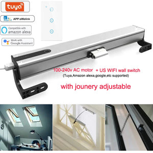 Smart Home Automatic 24v DC Window Opener Electric Remote Control With WIFI Tuya App 100mm -400mm Adjustable