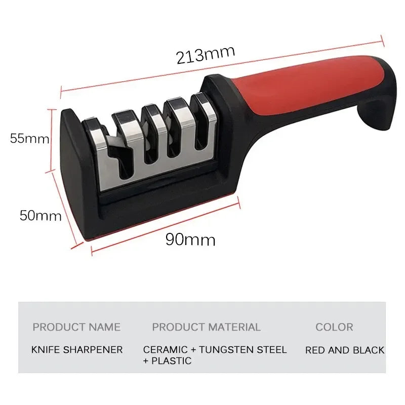Quick Knife sharpener 3/4 section Knife sharpener Multi-functional hand-held whetstone Home sanding tool Kitchen tool - Stereotech