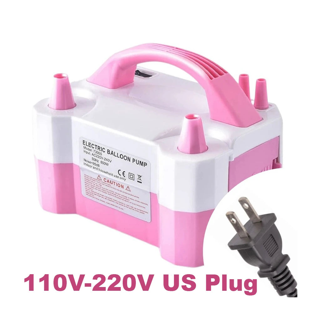 Electric Balloon Pump High Voltage Double-Hole AC Portable Air Balloon Pump Inflator Blowing Machine for Wedding Birthday Party