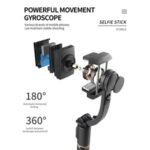 Handheld Gimbal Aluminum Alloy Bluetooth-Compatible Handheld Stabilizer Phone Gimbal Telescopic for Phone Holder Video Record