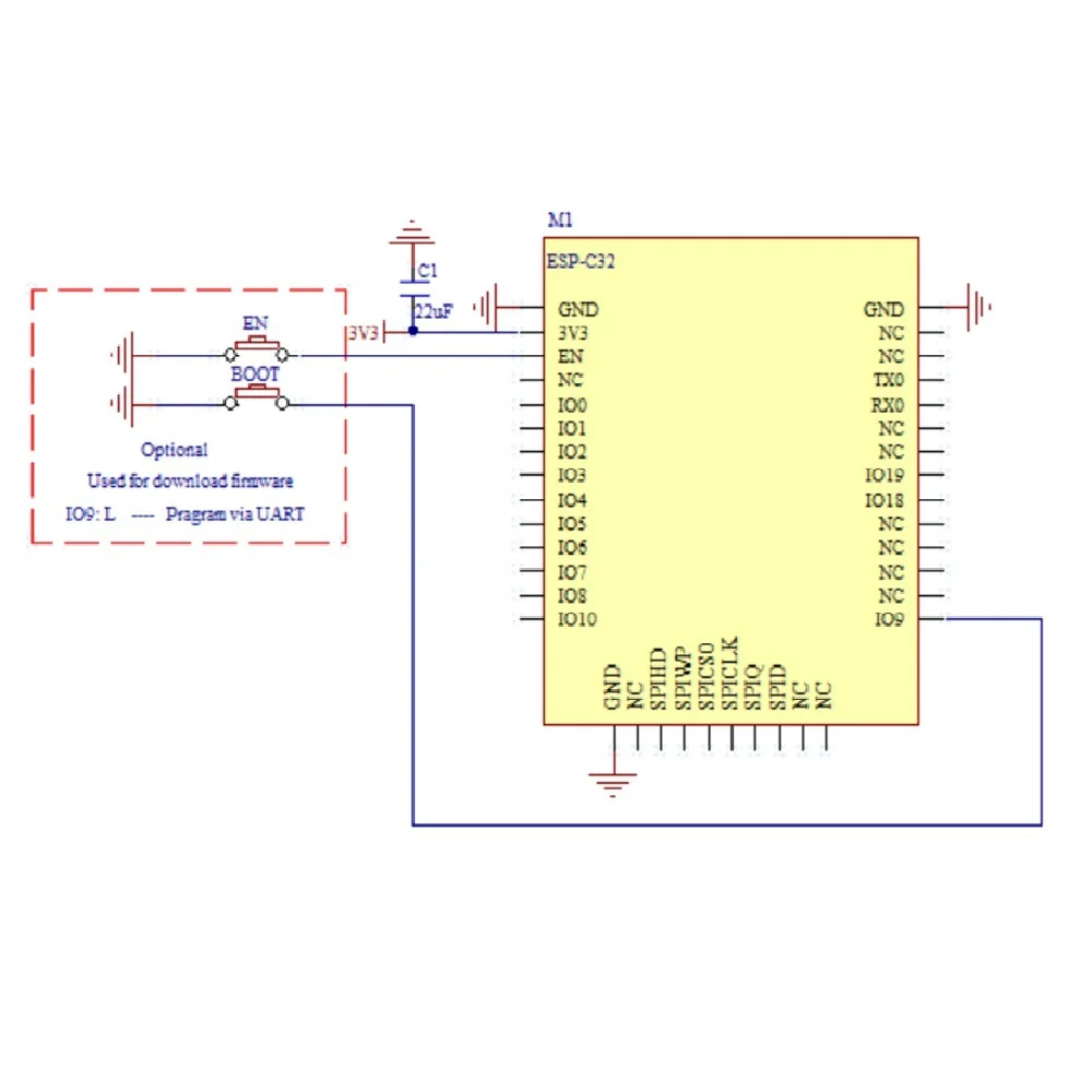 ESP32-C3-C32 WiFi&amp;Bluetooth Espressif C3 compatible with ESP32-C3-32S
