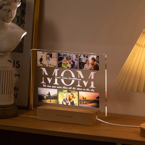 Custom Acrylic Lamp Personalized Photo Text Bedroom Night Light for MOM DAD LOVE Friend Family Day Wedding Birthday Gift Present