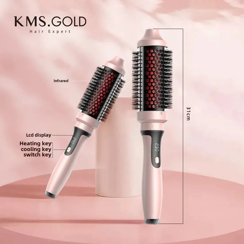 Dual-Use Home Hair Straightening Brush Infrared Curling Iron Two-In-One Non-Damaging Hairdressing Tool Versatile Hair Care