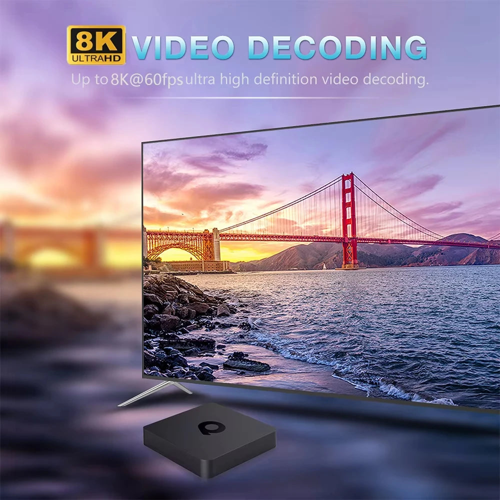 Android14 Smart TV Box Q1 Allwinner H313 Supports 2.4G&amp;5G Dual Wifi 8K 64G 128G Rom Google Media Player TV Box Voice Set Top Box