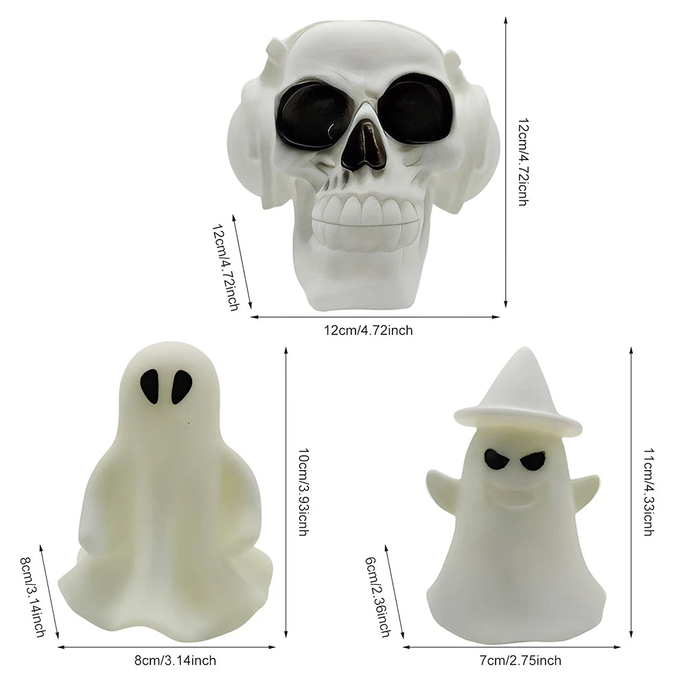 Halloween Decoration Skull Ghost LED Night Light Bedroom Table Horror Lamps Room Decor Bedside Lighting Lamps for Kid Gift