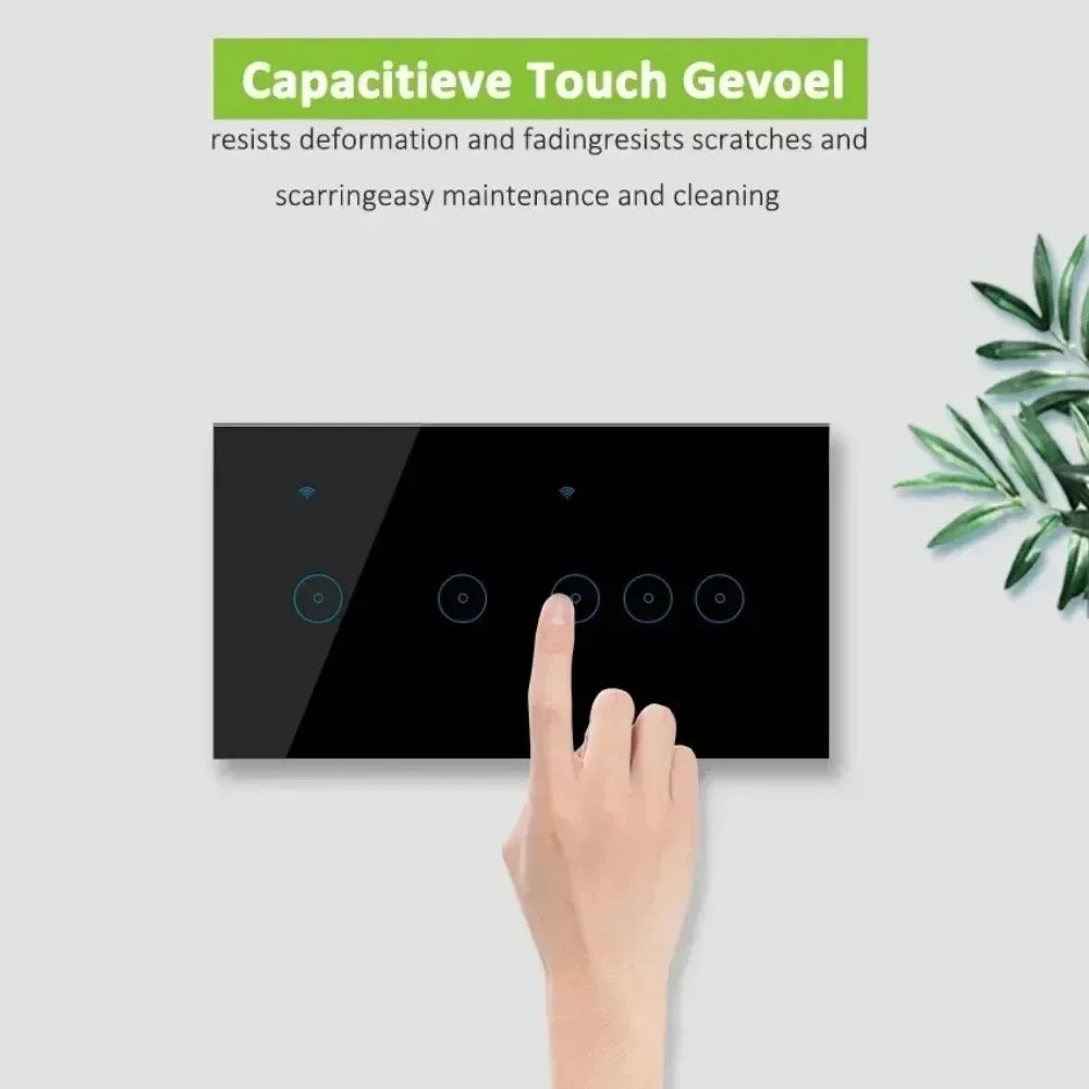 Melery 147 Tuya WIFI Smart Wall Light Switch Touch Sensor Glass Panel Wireless Remote Control by Alexa Google Home 4/5/6Gang