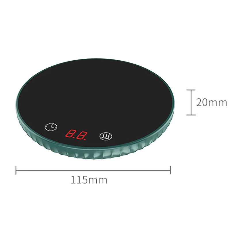 Electric Heating Coaster Beverage Milk Coffee Mat Tea Coffee Heater Warmer Mug Kitchen Service Cup Heating Coaster EU Plug
