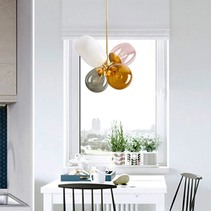4 Colorful LED Balloon Chandelier Colorful Glass Ball Bubble Ceiling