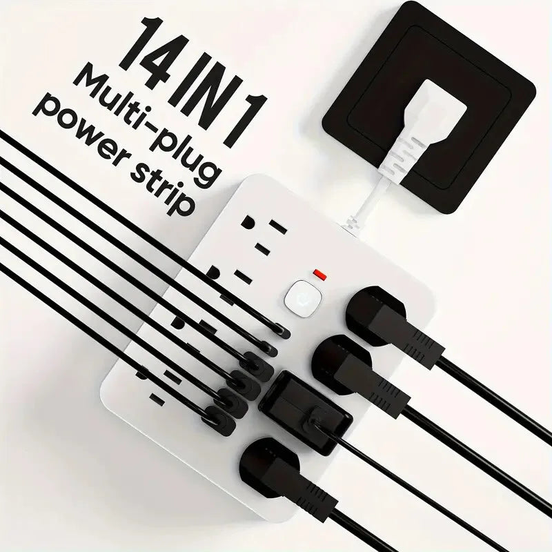 Xiaomi Multi-function Power Strip 14 in 1 Socket Travel Wall Plug 8 Sockets 4 USB 2 Type-C Ports US Power Socket 1.5M 3M