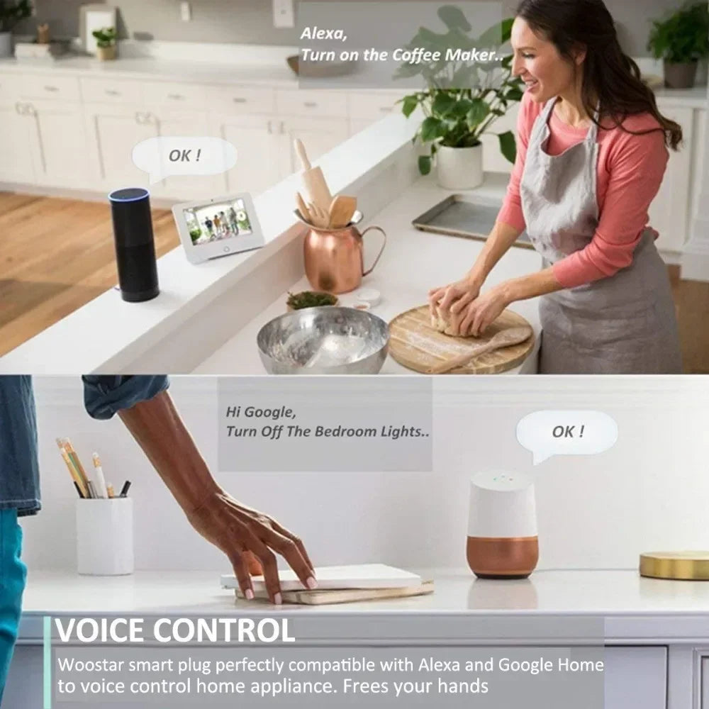 Melery Wifi Smart Power Plug AU Adapter Color LED Light Mini Homekit Socket Voice Control Works with Alexa Google Home Tuya App