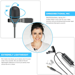 BOYA BY-M1S 3.5mm TRRS Condenser Lavalier Lapel Microphone for Smartphone PC Camera Recording Youtube Live Streaming 6M Cable