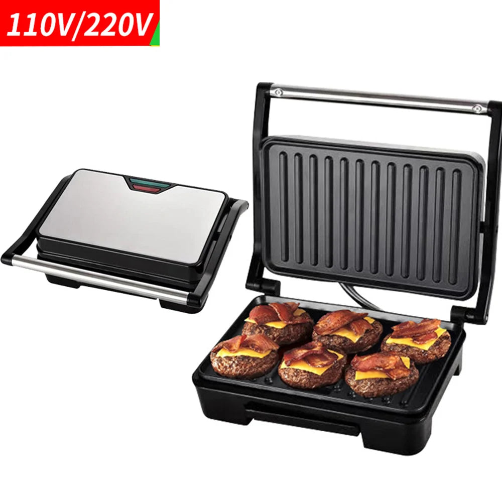 Household Mini Steak Machine Hamburger Fried Egg Electric Sandwich Maker Non Stick Surface Grill Toaster - Stereotech