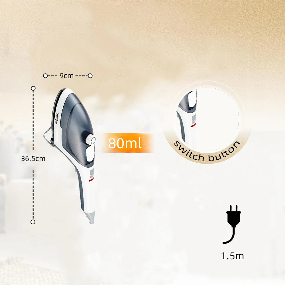 Portable Steam Hanging Iron 1000W Steam Maker Travel Handheld Garment Steamer Overheat protection with brush head included