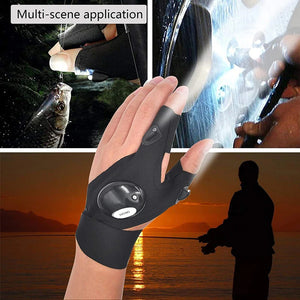 Fingerless LED Glove  Waterproof Torch Outdoor Tool Fishing Camping Hiking Survival Rescue Light Tool Lighting Gloves