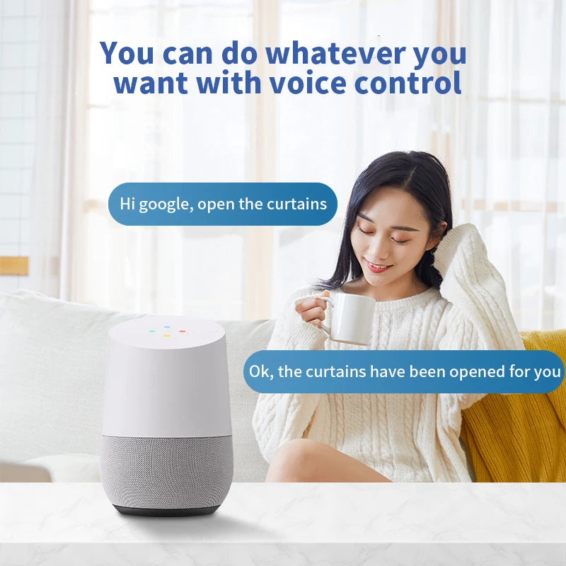 RSH Zigbee Tuya Smart Electric Curtain Robot Timing Auto Opener Closer Light Sensor App Remote Control Support Alexa GoogleHome