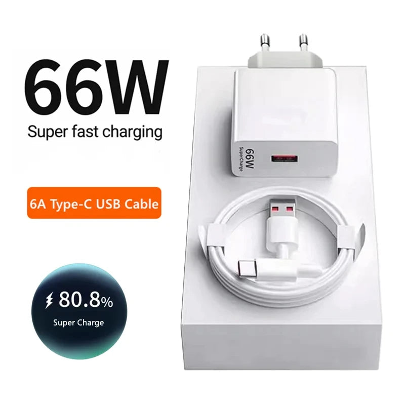 6A 66W Super Fast Charger Cable For Huawei Mate 40 50 60 P50 P60 Nova 9 10 Honor 90 100 Magic 5 Lite 6 Pro Type C Charging Cable