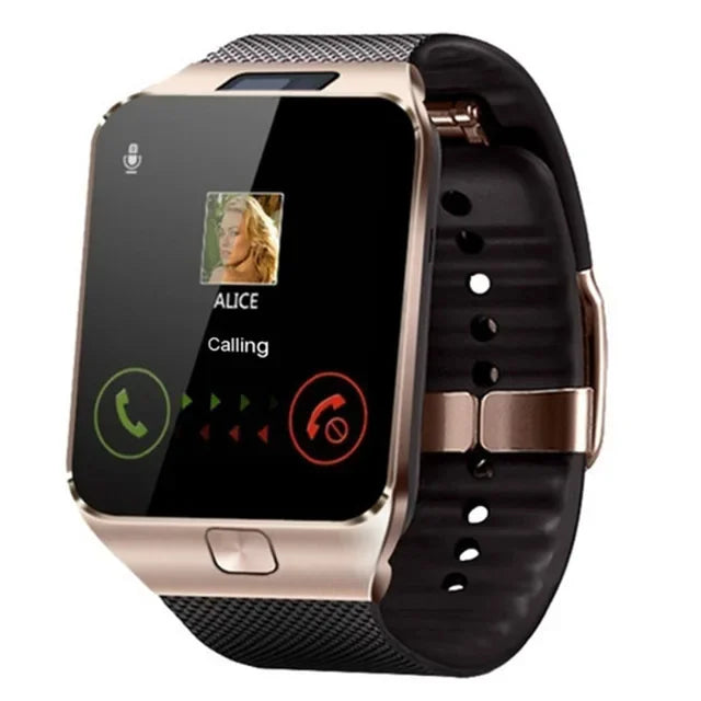 DZ09 Watches Mens 2024 Sport Watch Electronic Clock Support TF SIM Card Camera SMS Call Women Smartwatch for Android Phone Gold CHINA