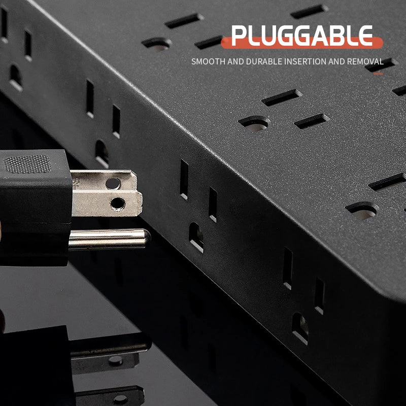 US AC Plug Power Strip Wall Mounted Main Control Switch Power Socket 3 USB Ports 1 Type C Ports Charging Network Filter Adapter