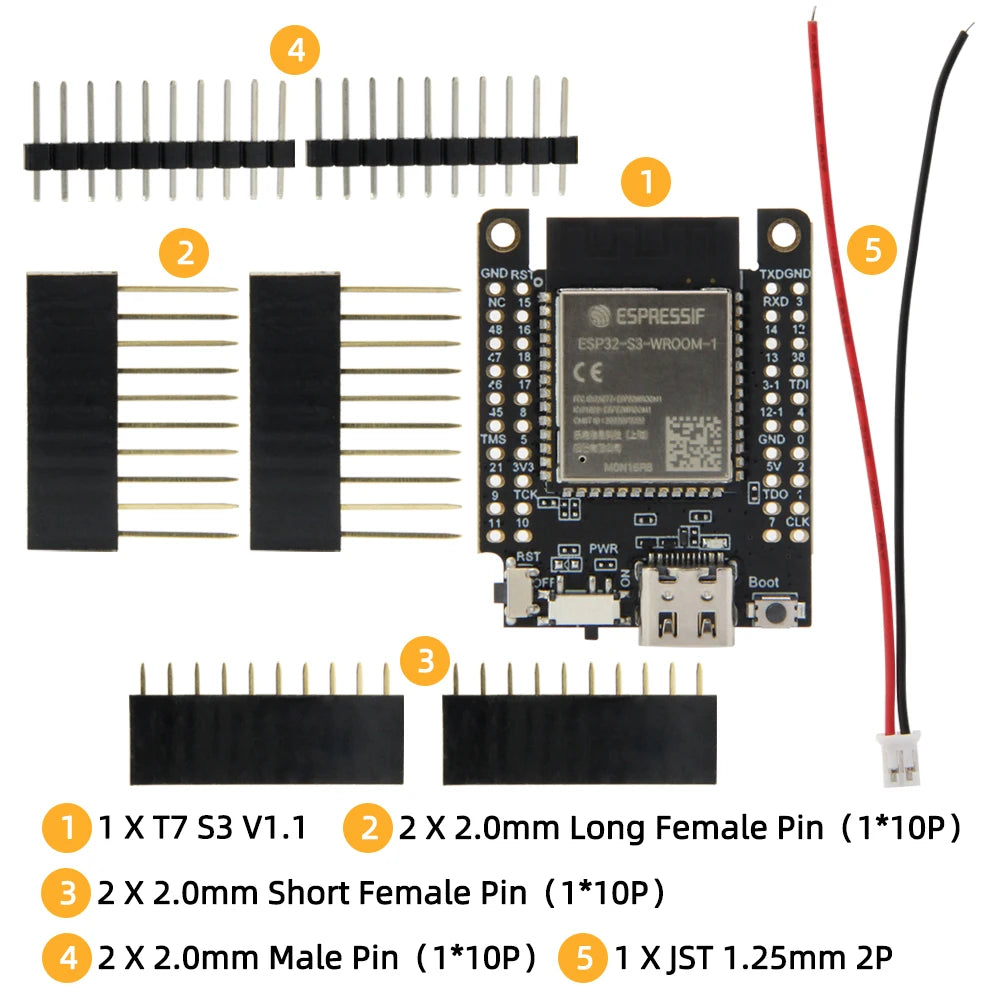 LILYGO® T7 S3 ESP32-S3 Development Board WIFI Bluetooth 5.0 32-bit LX7 Dual-core ESP32-S3-WROOM-1 Module 8MB PSRAM 16MB Flash