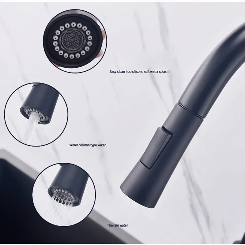 Smart Touch Kitchen Mixer Faucets with Pull Down Sprayer Matte Black Hot Cold Kitchen Sink Mixer Tap Sensor Touch Ktichen Faucet
