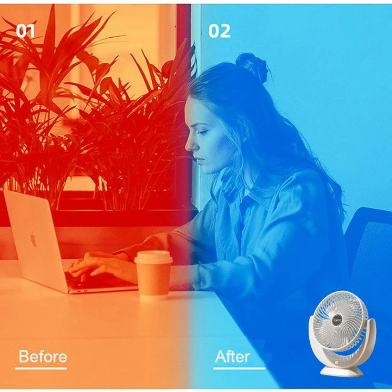 Bedside circulation fan desktop small fan air circulation mute fan home oscillating head fan - Stereotech