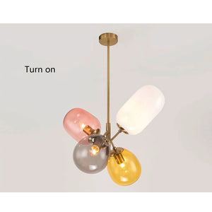 4 Colorful LED Balloon Chandelier Colorful Glass Ball Bubble Ceiling