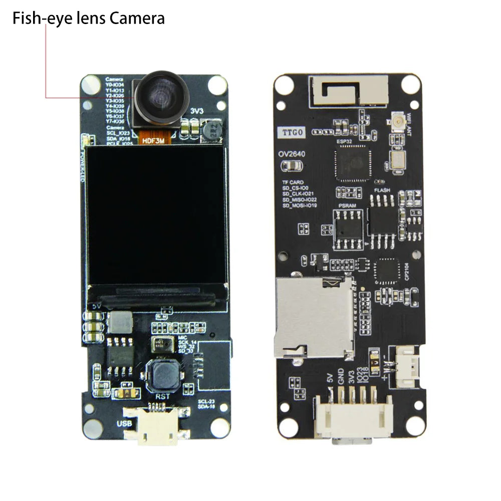 LILYGO® TTGO T-Camera Plus ESP32-DOWDQ6 8MB SPRAM Camera Module OV2640 1.3 Inch Display Rear Camera